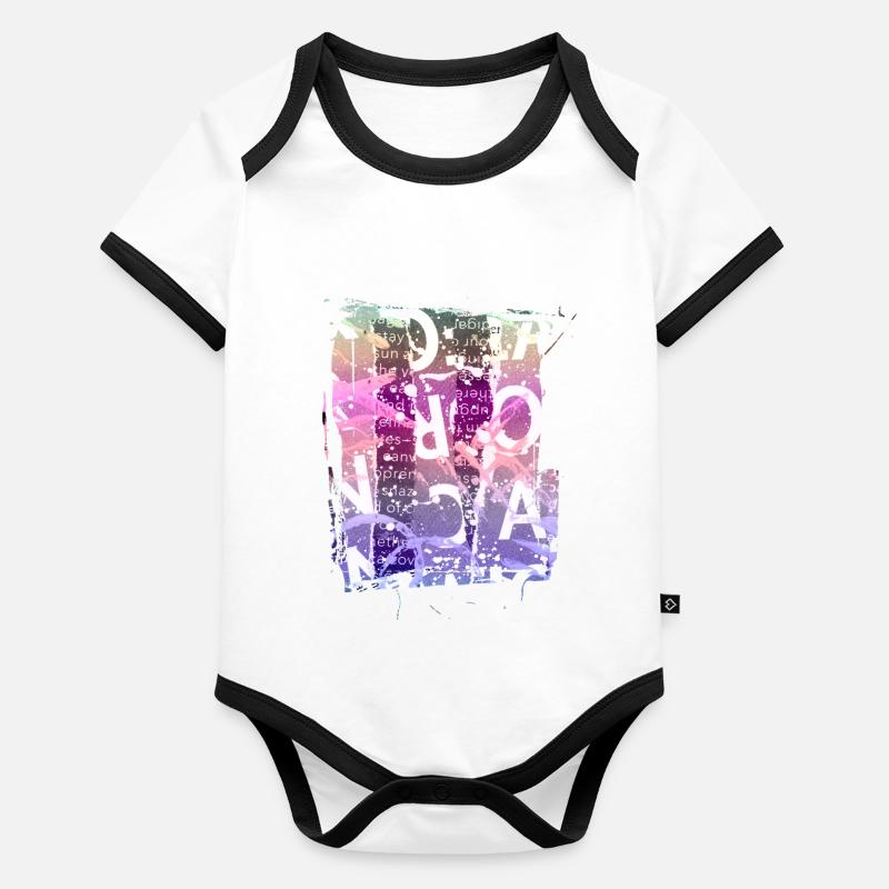 Newspaper Clips Scrapbook Magazines Alphabet Code Organic Baby Contrasting Bodysuit