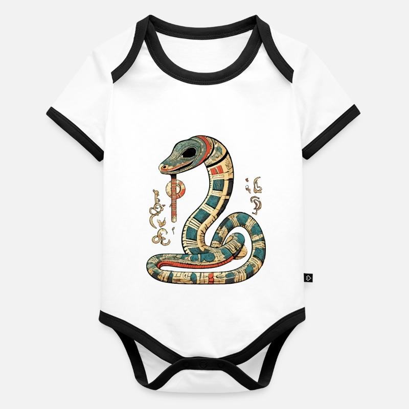 Zich le serpent Egyptien Body Bébé bio contrasté manches courtes