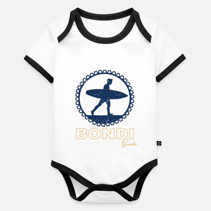 Plage de Bondi Body Bébé bio contrasté manches courtes