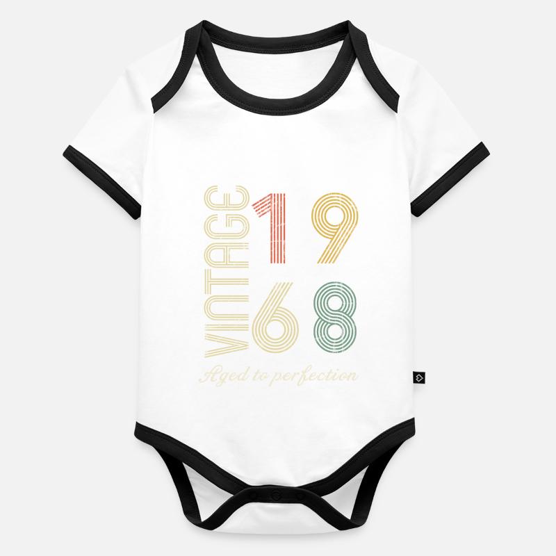 Cadeau d’anniversaire 56 ans - 1968 Body Bébé bio contrasté manches courtes