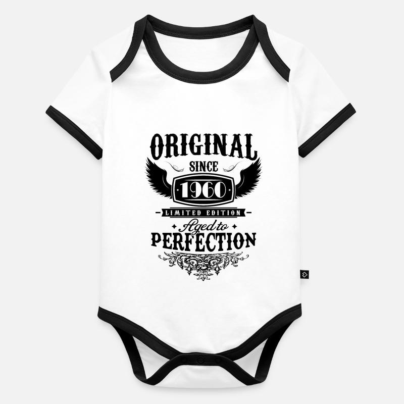 Perfektion 1960 -64. Jubiläum, Original Baby Bio-Kurzarm-Kontrastbody