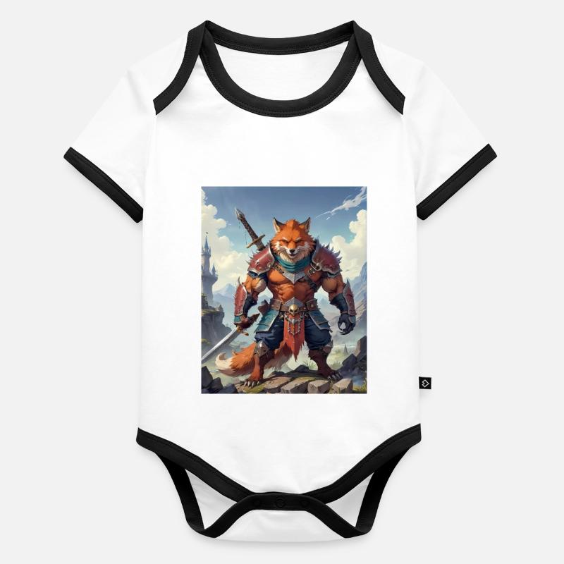 A monstrous behemoth beast a red fox as fantasy Organic Baby Contrasting Bodysuit