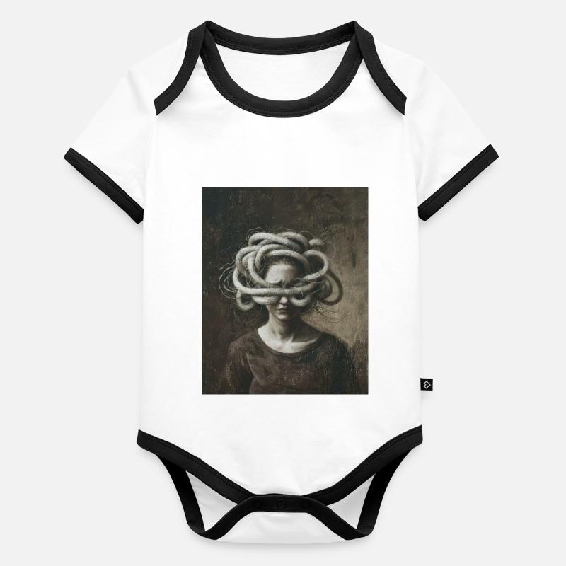 Trop de fils Body Bébé bio contrasté manches courtes