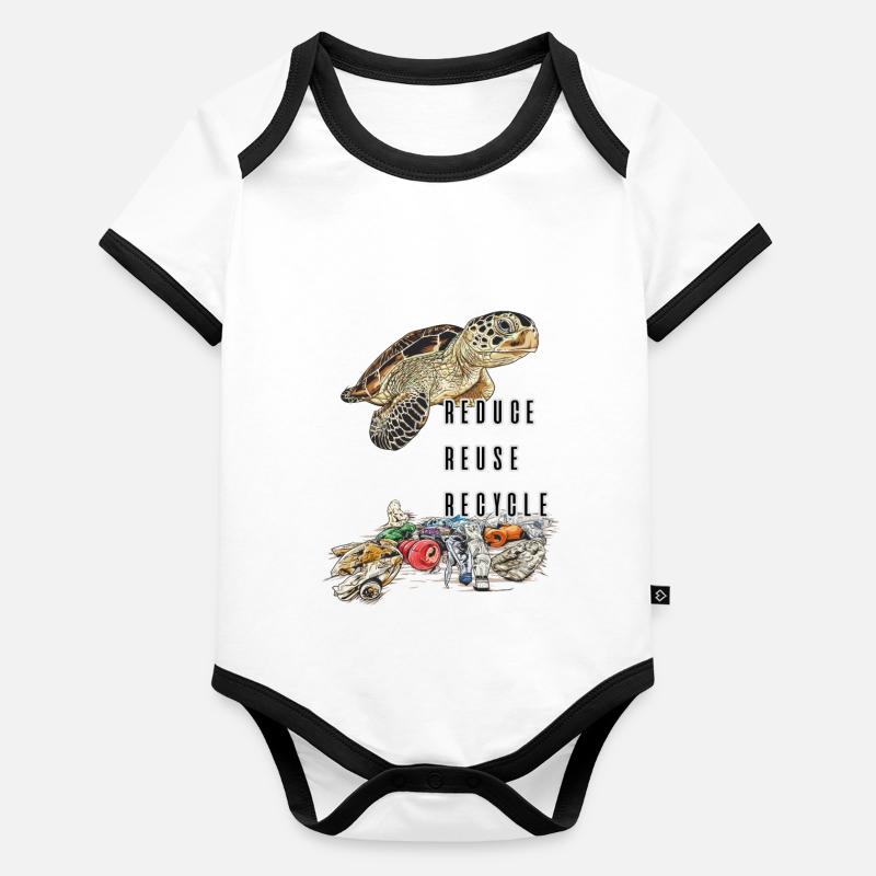 Save the ocean // Umweltverschmutzung Baby Bio-Kurzarm-Kontrastbody