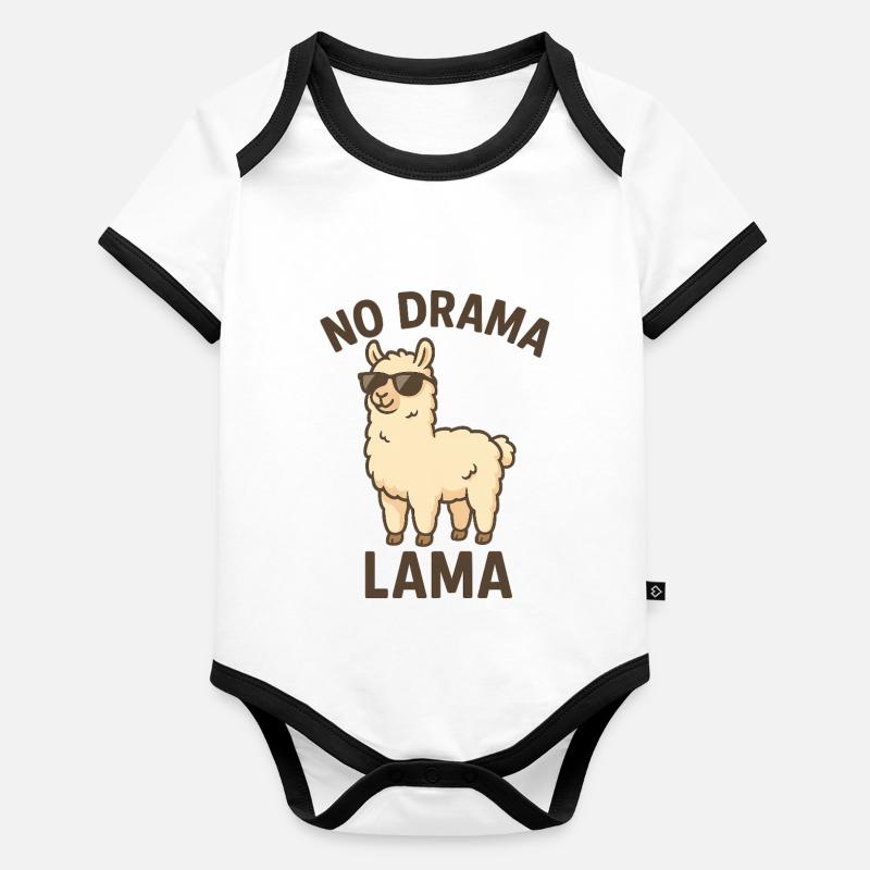 Drame Lama Body Bébé bio contrasté manches courtes