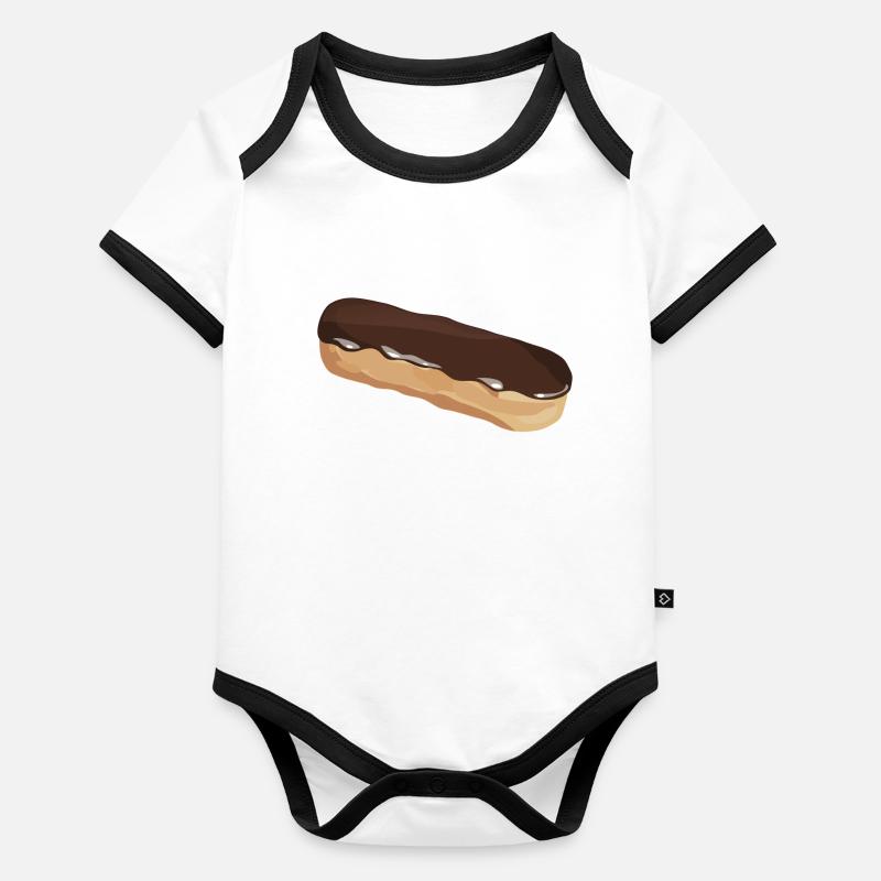 eclair_chocolat Baby Bio-Kurzarm-Kontrastbody