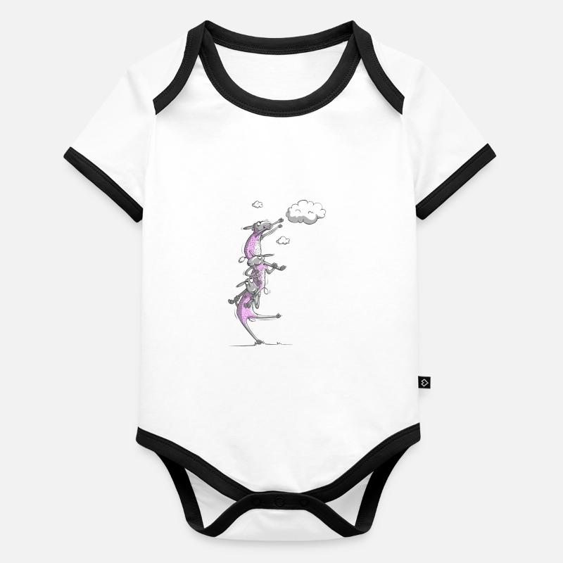 Pure wool cloud Organic Baby Contrasting Bodysuit