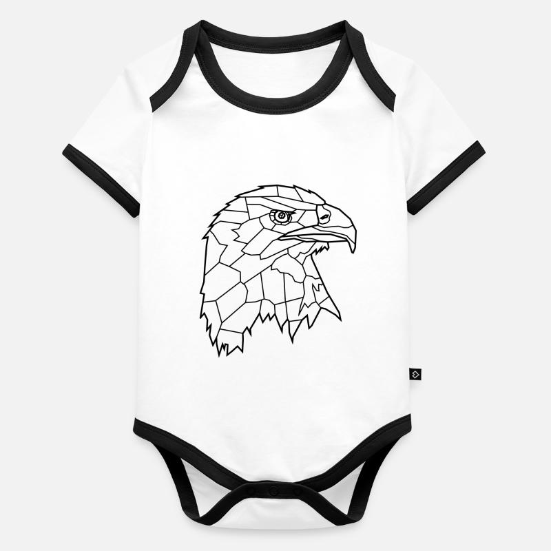 Eagle Line Art Organic Baby Contrasting Bodysuit
