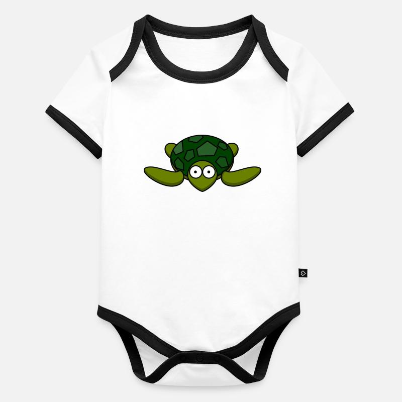 tortue douce! Body Bébé bio contrasté manches courtes