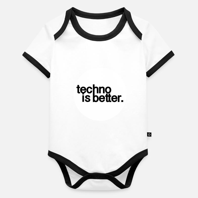 la techno c'est mieux Body Bébé bio contrasté manches courtes