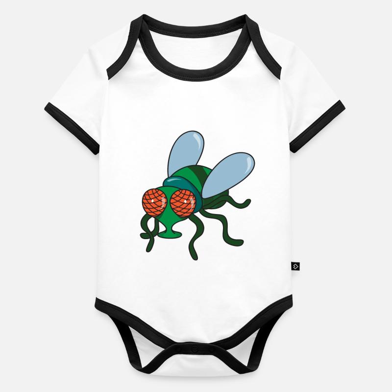 Mouche Body Bébé bio contrasté manches courtes