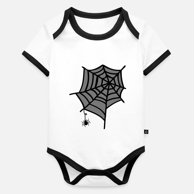 Spider web insect Organic Baby Contrasting Bodysuit