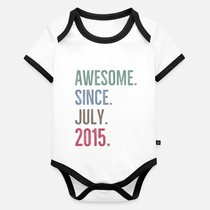 Awesome Since July 2015 Organic Baby Contrasting Bodysuit