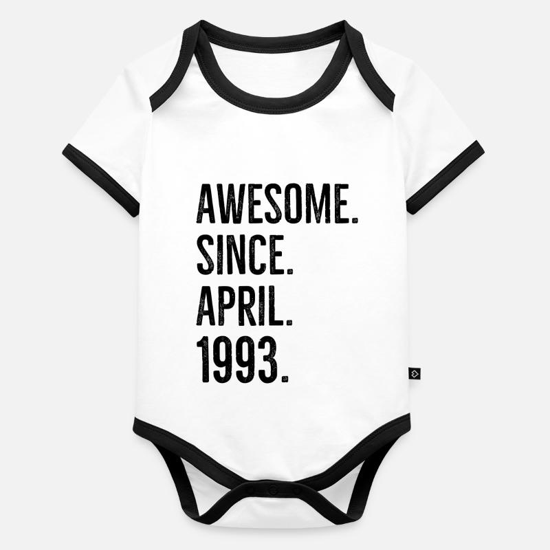 Awesome Since April 1993 Organic Baby Contrasting Bodysuit
