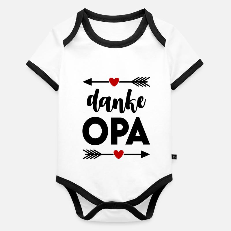 Baby Kinder Sprüche Danke Opa Baby Bio-Kurzarm-Kontrastbody