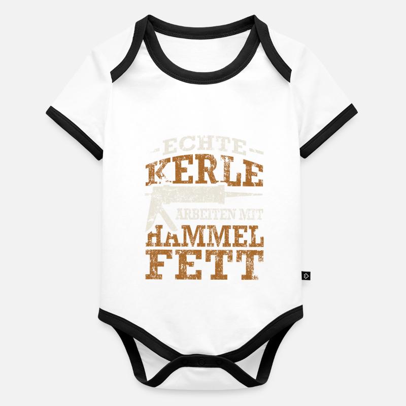Fließenleger Silikon Hammelfett Spruch Geschenk Baby Bio-Kurzarm-Kontrastbody