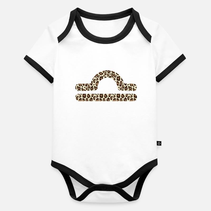 Sternzeichen Waage Baby Bio-Kurzarm-Kontrastbody