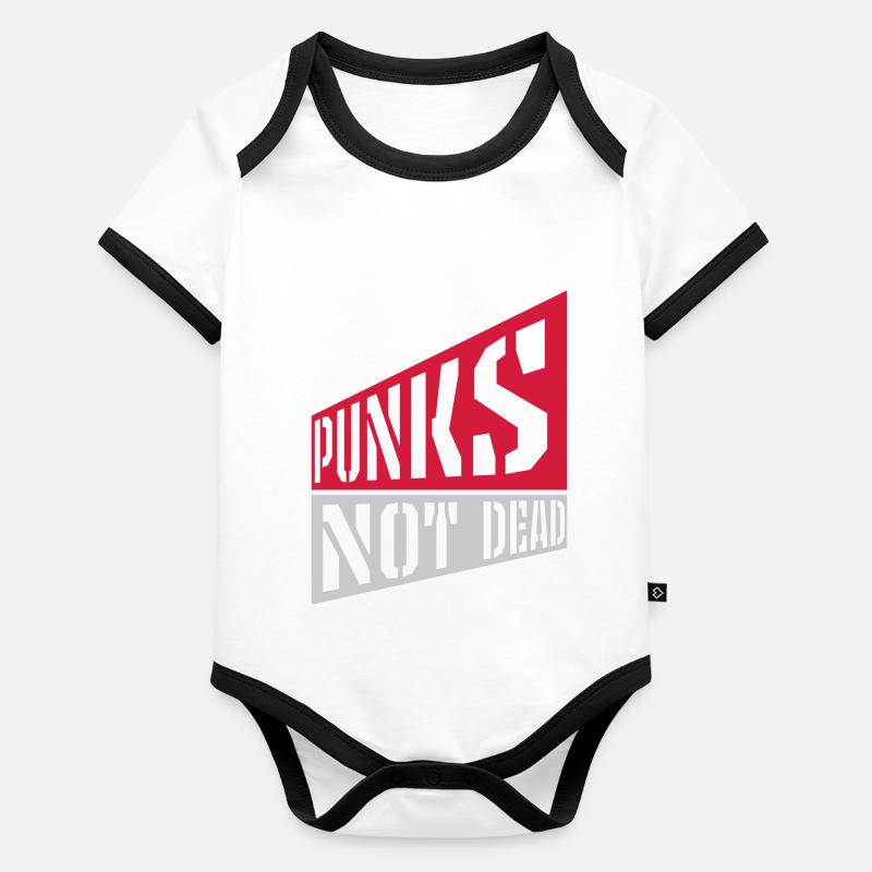 punks pas mort citation Body Bébé bio contrasté manches courtes