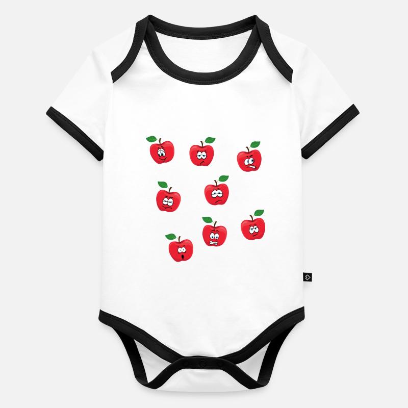 Pommes Body Bébé bio contrasté manches courtes