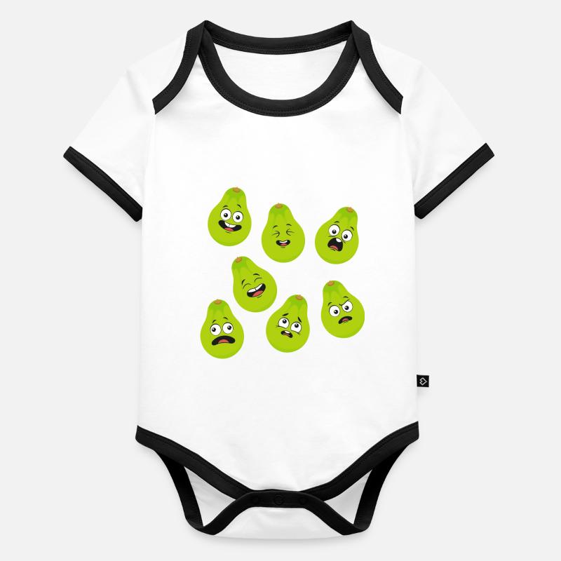 Papaye Body Bébé bio contrasté manches courtes