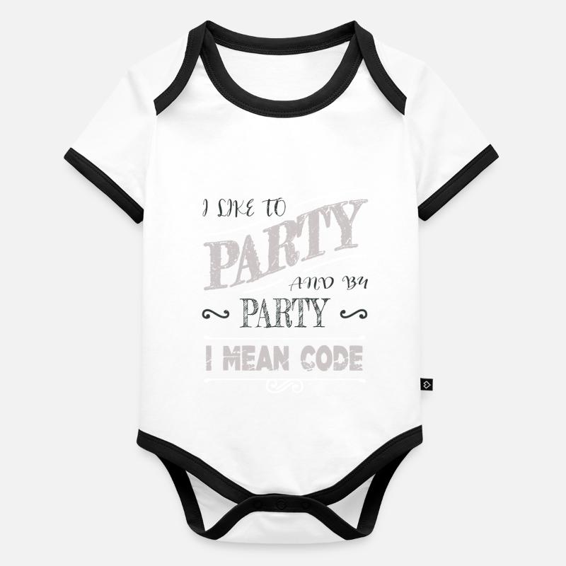 Computer Programming Quote Statement Organic Baby Contrasting Bodysuit