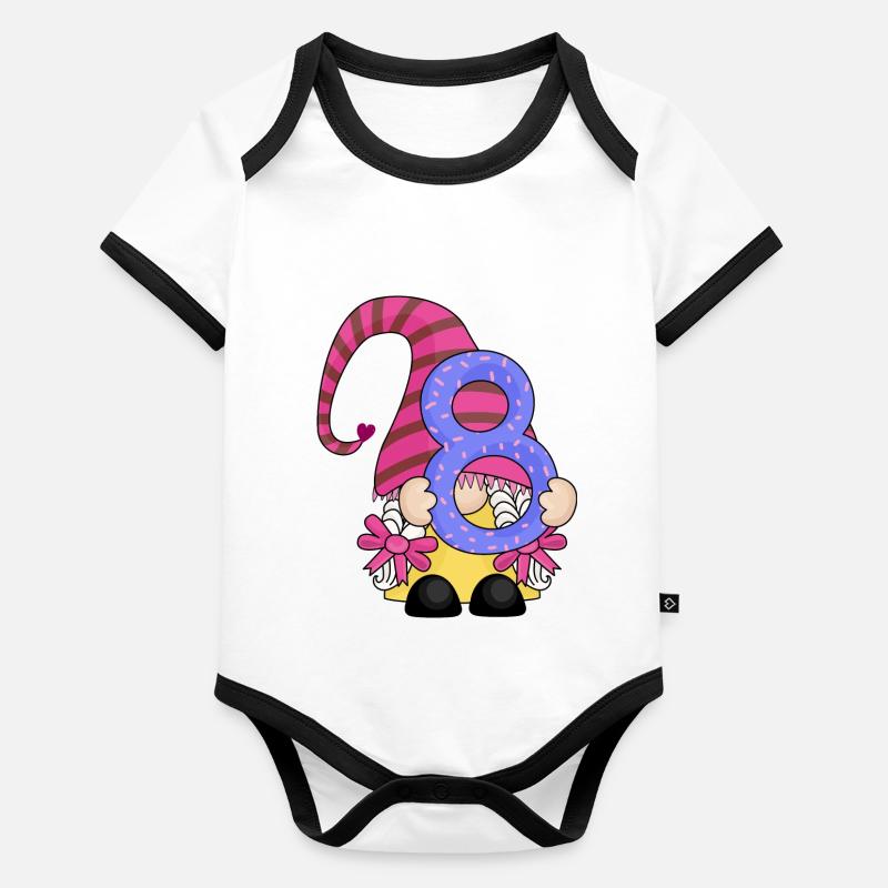 Number Eight Gnome Organic Baby Contrasting Bodysuit