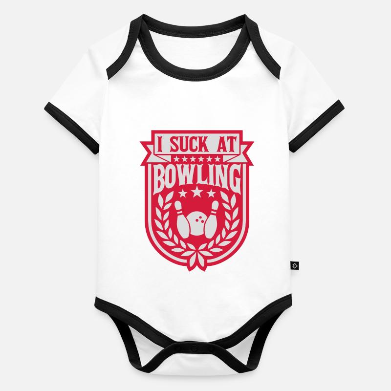 I suck at bowling Baby Bio-Kurzarm-Kontrastbody