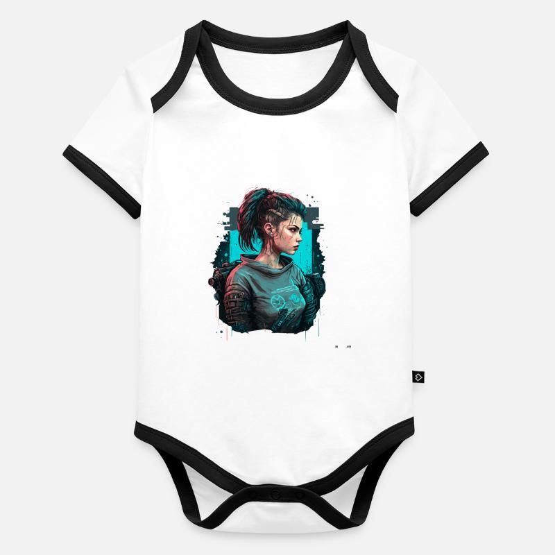 Atemberaubende digitale Illustration eines schönen Baby Bio-Kurzarm-Kontrastbody