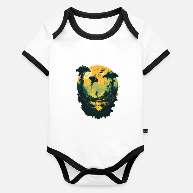 Nicht von dieser Welt Baby Bio-Kurzarm-Kontrastbody