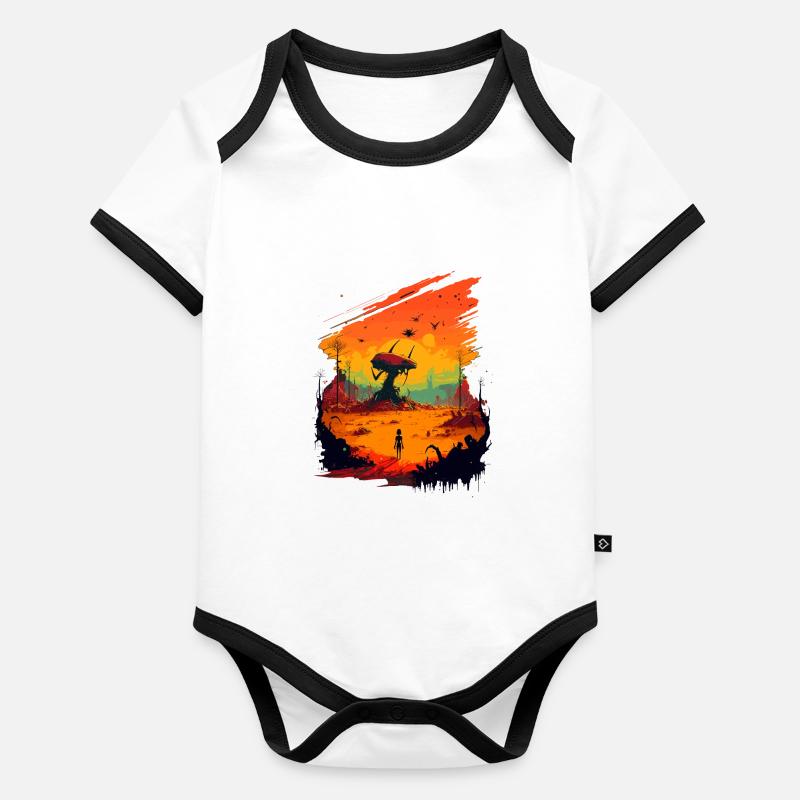 colourful Organic Baby Contrasting Bodysuit