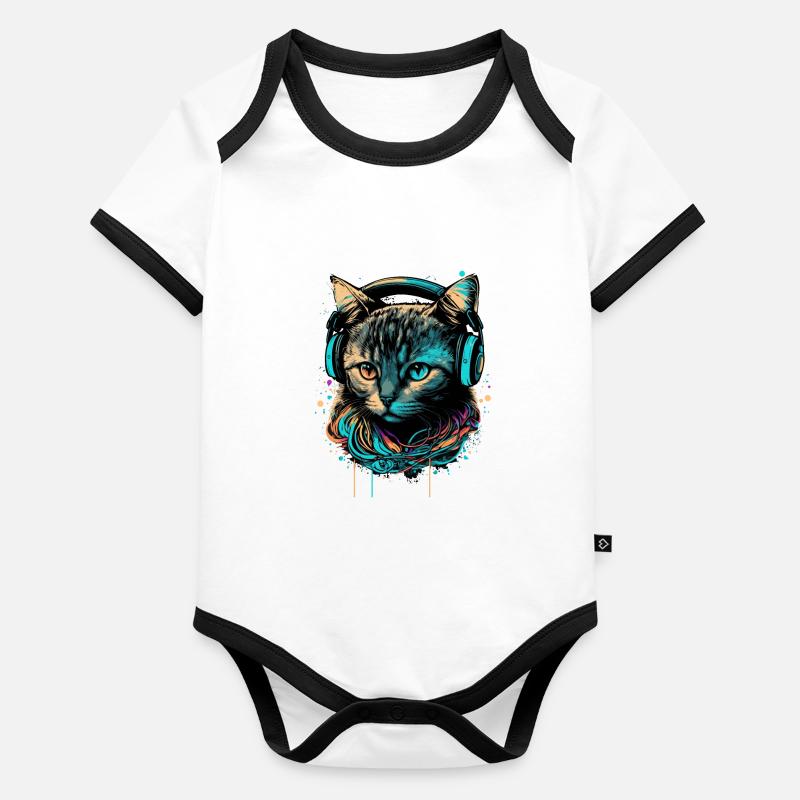 Cat Lover Organic Baby Contrasting Bodysuit