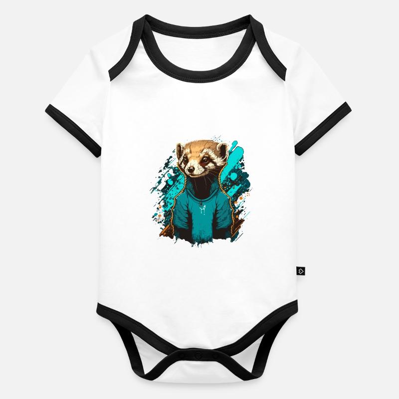Haustier Frettchen Baby Bio-Kurzarm-Kontrastbody