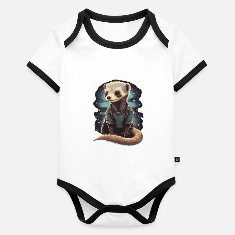 Mignon furet bébé Body Bébé bio contrasté manches courtes