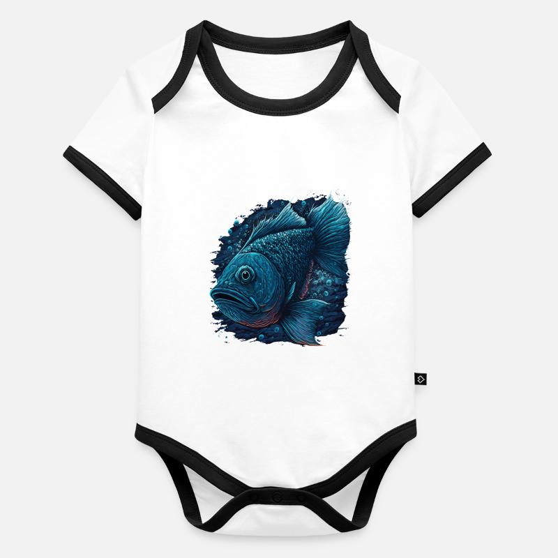 Poisson vraiment moche Body Bébé bio contrasté manches courtes