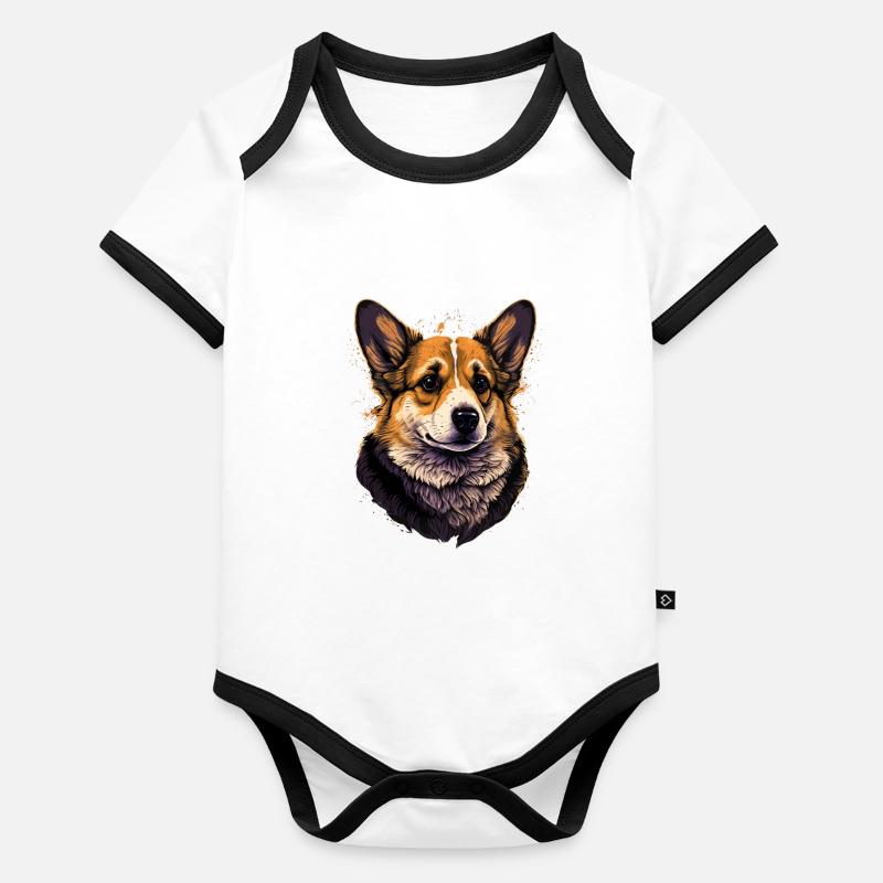 Officiel Post Corgi Body Bébé bio contrasté manches courtes