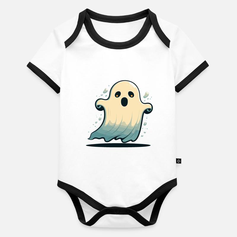 Halloween Ghost Organic Baby Contrasting Bodysuit