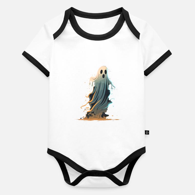 Halloween Ghost Organic Baby Contrasting Bodysuit