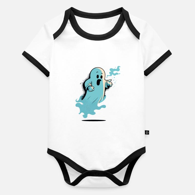 Fantôme choqué Body Bébé bio contrasté manches courtes