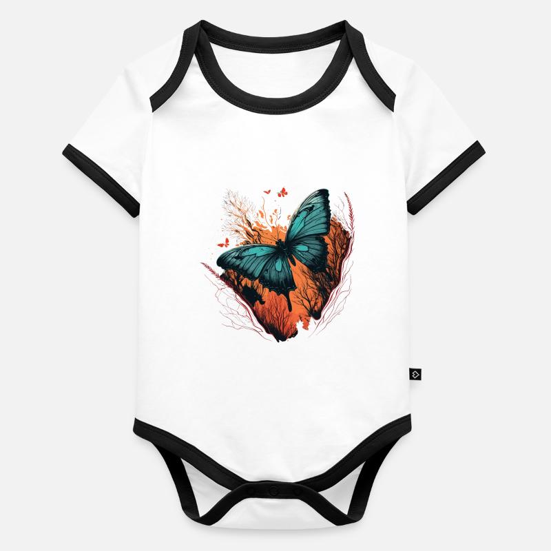 Flinker Schmetterling Baby Bio-Kurzarm-Kontrastbody