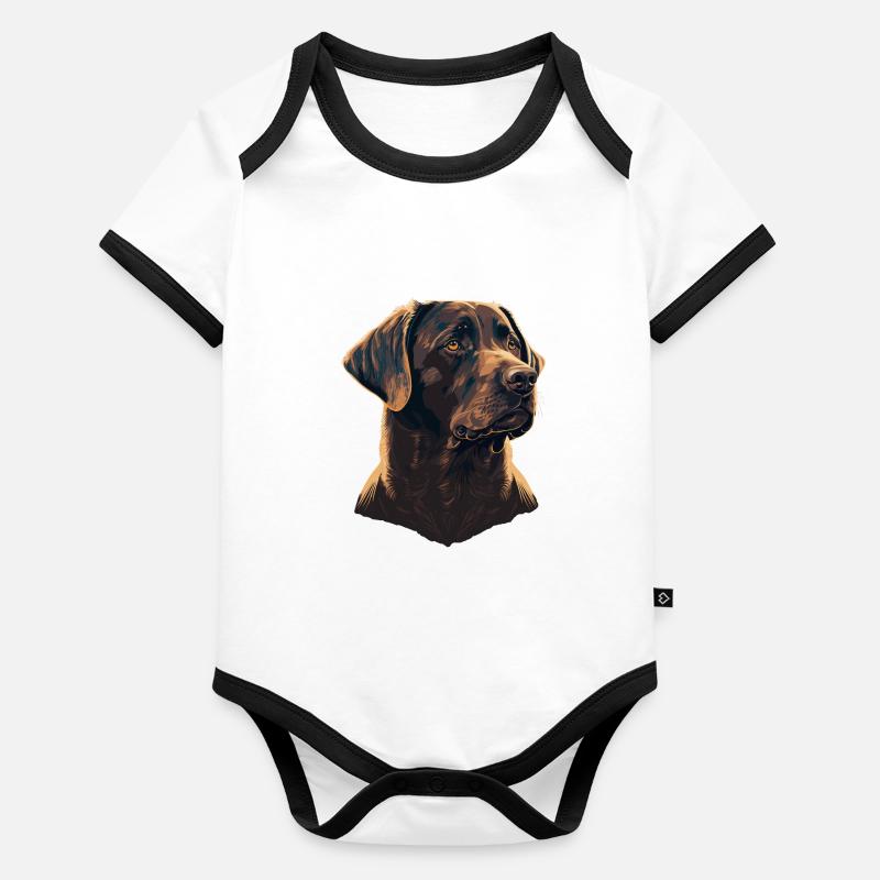 Brave Labrador Retriever Body Bébé bio contrasté manches courtes