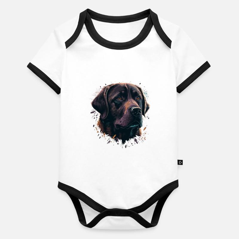 Adorable Labrador Retriever violet Body Bébé bio contrasté manches courtes