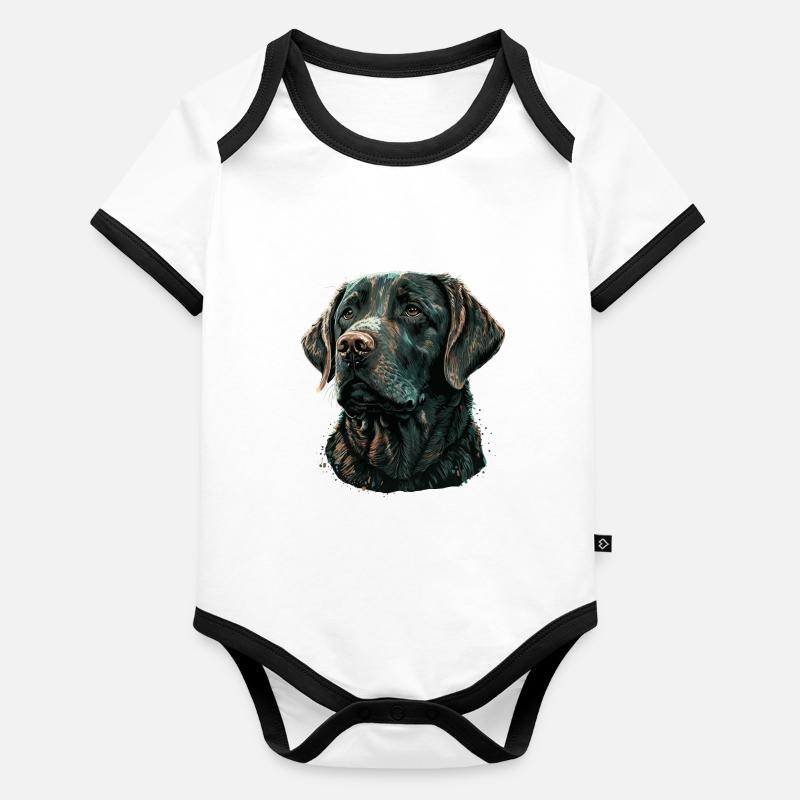 Vieux Labrador Retriever Body Bébé bio contrasté manches courtes