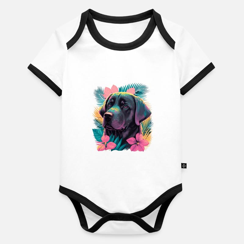 Adorable Labrador Retriever Body Bébé bio contrasté manches courtes