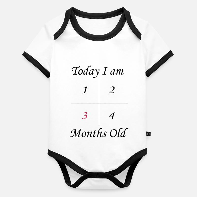3 mois Body Bébé bio contrasté manches courtes
