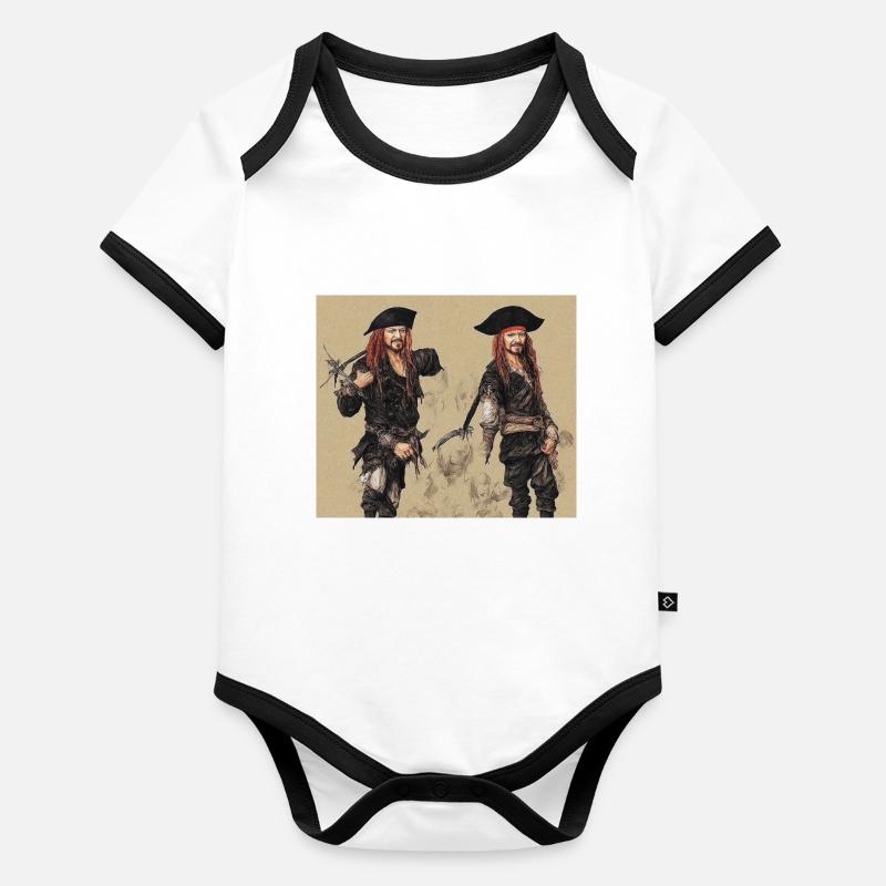Two pirates Organic Baby Contrasting Bodysuit