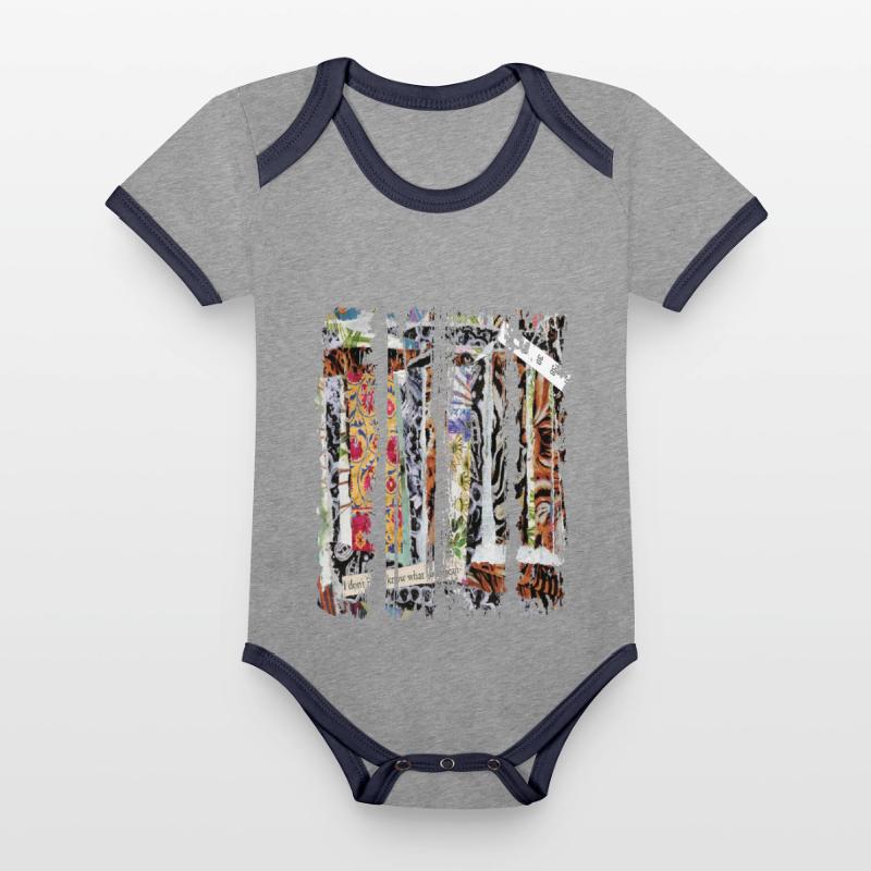 Newspaper Clips Scrapbook Magazines Alphabet Code Organic Baby Contrasting Bodysuit