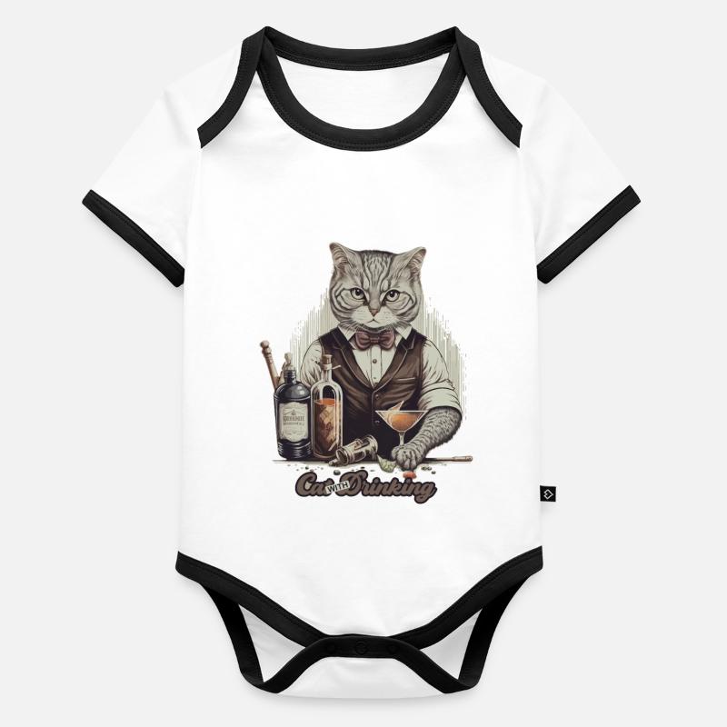 Cat Keeper Baby Bio-Kurzarm-Kontrastbody