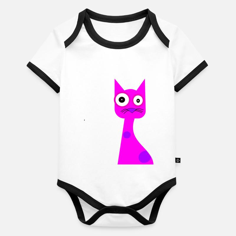 Cat Organic Baby Contrasting Bodysuit