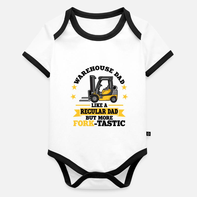 Gabelstaplerfahrer Sprüche | Gabelstapler Geschenk Baby Bio-Kurzarm-Kontrastbody