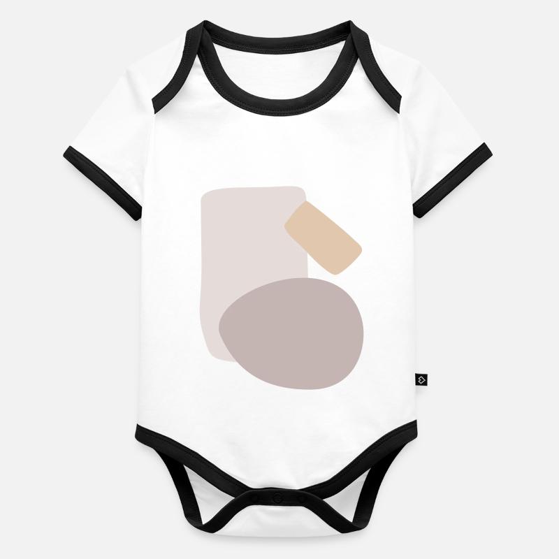 Abstraktes Design verschiedene Formen Baby Bio-Kurzarm-Kontrastbody